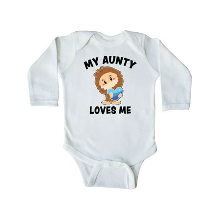 

Inktastic Cute Bigfoot My Aunty Loves Me Gift Baby Boy Long Sleeve Bodysuit