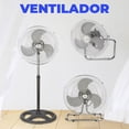 thumbnail image 2 of Ventilador de 18″ Pedestal Piso Pared con Aspas Aerodinámicas 3 Velocidades Metálico., 2 of 7
