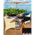 thumbnail image 5 of Rectangle Outdoor Tablecloth with Umbrella Hole and Zipper, Black Christmas Snowman Waterproof Patio Cloth Tablecloths, Xmas Snowflake Tree Outdoor Table Cover for Picnic/Party, 60x120 Inch, 5 of 6