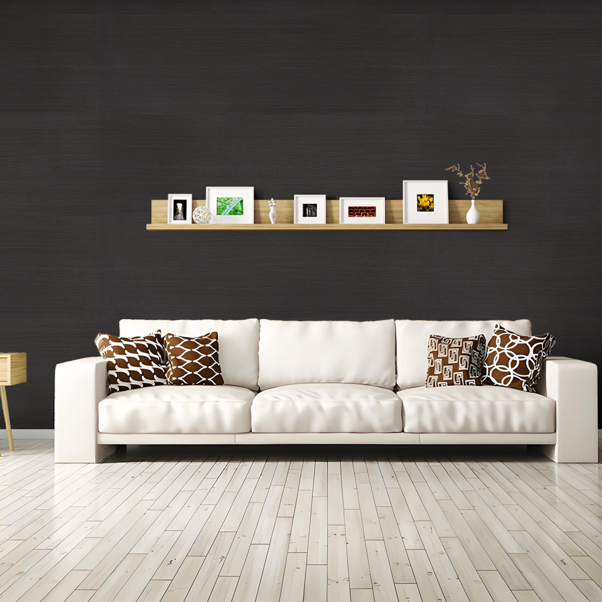 UMIGGEE 17.7-in x 393-in Black Wood Peel and Stick Wallpaper Wood Grain Contact Paper Removable Self-Adhesive Wall Paper Film for Furniture Decoration