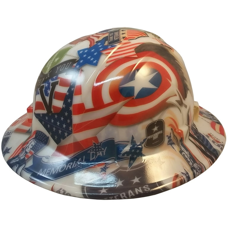 Patriot Day Hydro Dipped GLOW IN THE DARK Hard Hats Full Brim