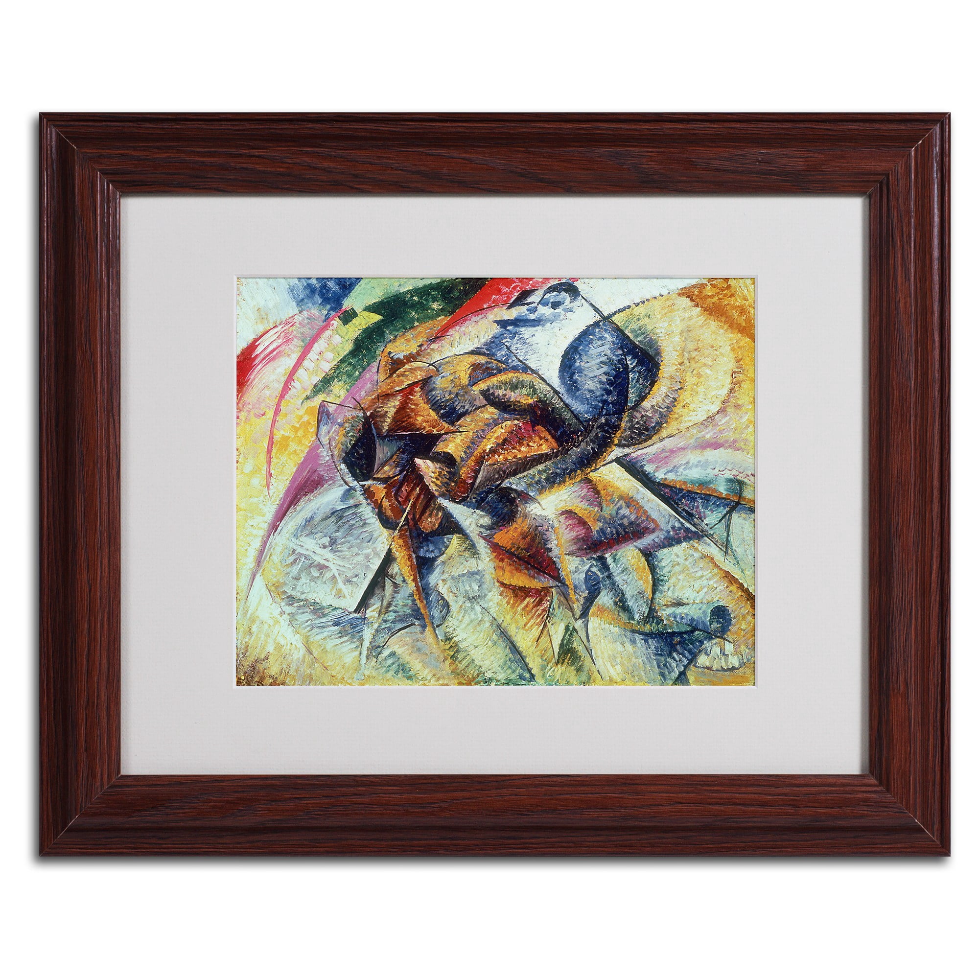 Trademark Fine Art "Dynamism of a Cyclist, 1913" Matted Framed Art by Umberto Boccioni, Black Frame