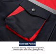 thumbnail image 3 of TOPTIE Reflective Working Vest with 4 Pockets Color Block Zipper Front High Visibility with Reflective Strips-Navy-S, 3 of 6