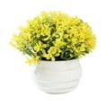 thumbnail image 2 of Dongrere Small Artificial Potted Shrub, Plastic Fake Greenery Plant with White Pot for Home Office Desk Bathroom Tabletop Decor, Yellow, 2 of 8