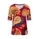 thumbnail image 4 of Fiudx Liquidación de Ahorros de Verano Camiseta de Manga Corta con Cuello En V Estampada Informal a La Moda para Mujer, 4 of 4