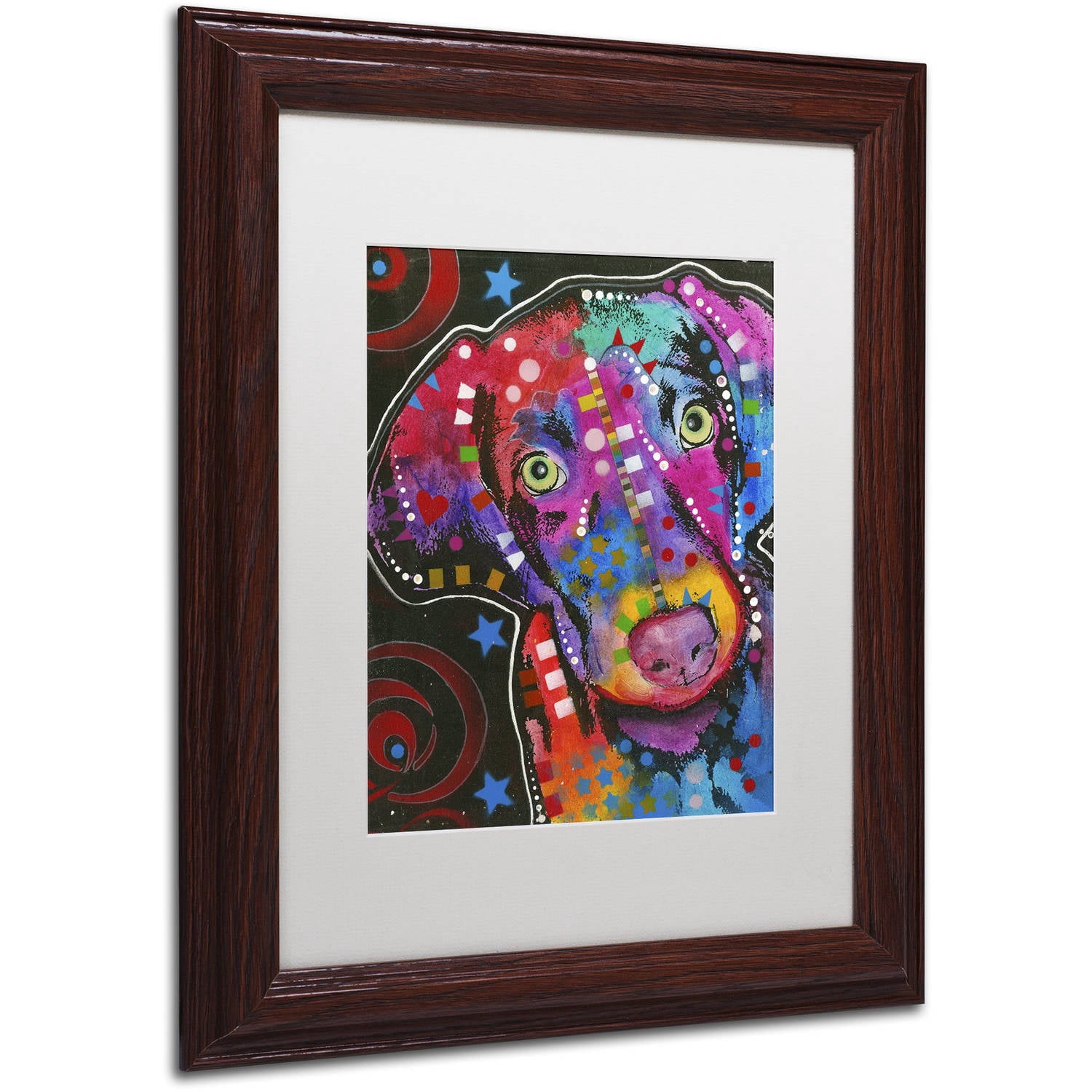 Trademark Fine Art "18" Canvas Art by Dean Russo, White Matte, Wood Frame