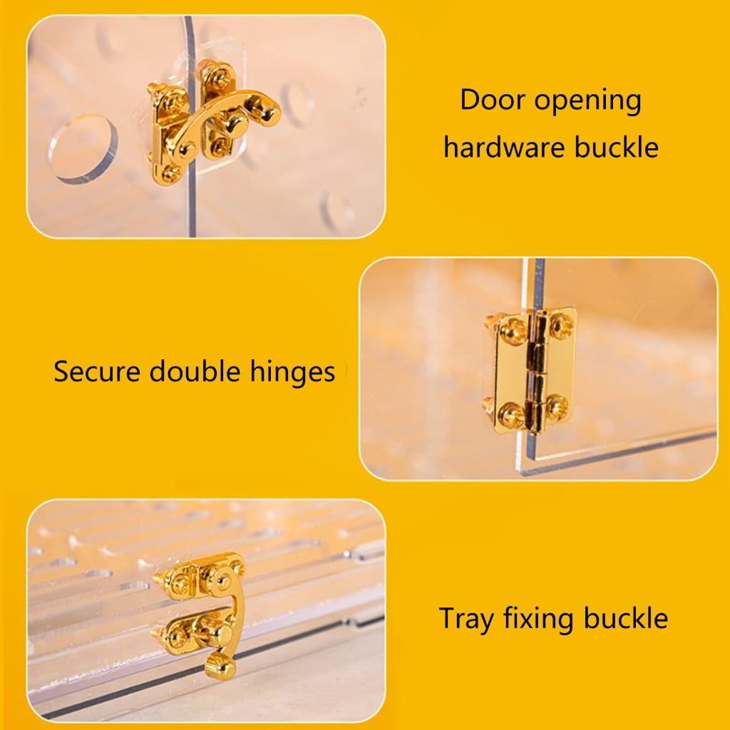 Aurgiarme Clear Acrylic Bird Cage for Travel Outdoor Bird Carriers Cage with Feeding Cup Safe Bird Parrot Transport Carrying Box