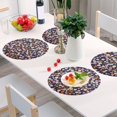thumbnail image 5 of Small Flowers Black Round Placemats Plate Mats 15 Inch Non-Slip Heat Resistant Washable PVC Set Indoor for Kitchen Dining Table 6PCs, 5 of 6