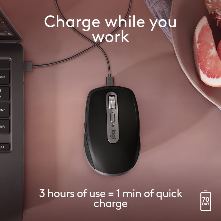 Logitech MX Anywhere 3S for Mac, Compact Wireless Bluetooth Mouse