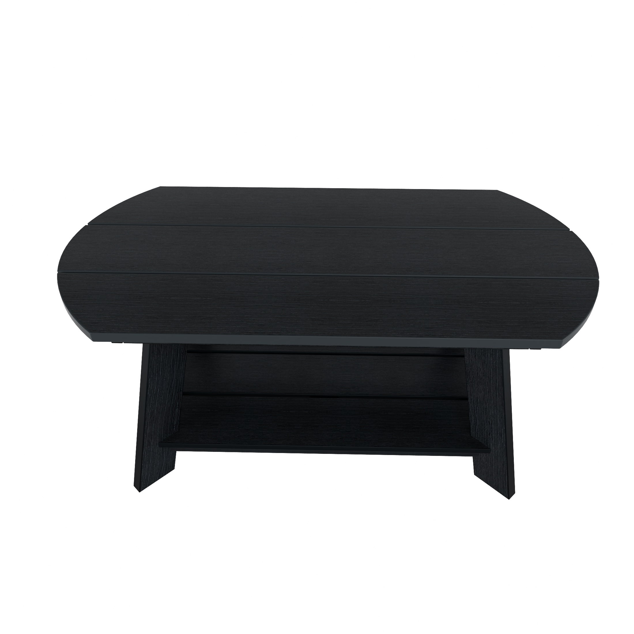 WestinTrends Tuscany Outdoor Coffee Table, Real Wood Like All Weather HIPS 2 Tier Patio Adirondack Coffee Table, Black