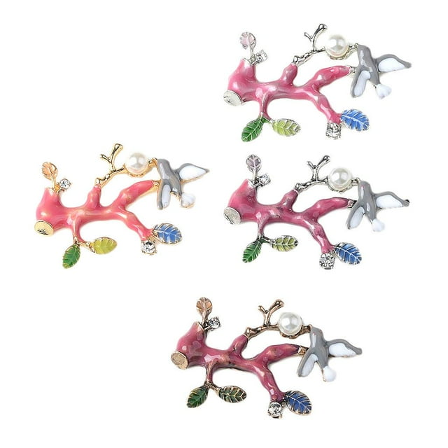 simhoa 4 Pieces Colored Fashion Enamel Alloy Flatback Embellishment Animal Decorative 48x33mm bird