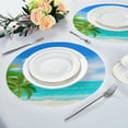 thumbnail image 5 of GZHJMY Tropical Beach with Palm Leave Round Placemats for Dining Table, Non-Slip Heat-Resistant Table Mats Set of 4 Washable Table Mats for Kitchen Dining Table Decoration, 5 of 6