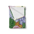 thumbnail image 2 of Colorful Soft Flannel Fleece Blanket, Nature Flower Petals Florets Vintage Romantic Buds Summer Blooms Feminine Design, Cozy Plush for Indoor and Outdoor Use, 50" x 60", Lilac Green, by Ambesonne, 2 of 5