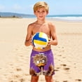 thumbnail image 4 of ATOGUTA Swim Shorts for Boys Kids Swimwear Bathing Suits Quick Dry Beach Board Shorts Size 5T-14, Purple, 4 of 6