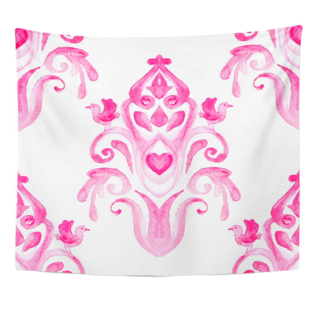 Download ZEALGNED Pink Damask Floral Design with Heart and Bud ...