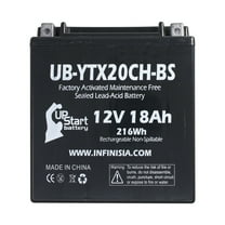 UB-YTX20CH-BS Battery Replacement for 2009 Kawasaki VN1700 Voyager, Nomad, Vaquero 1700 CC Motorcycle - Factory Activated, Maintenance Free, Motorcycle Battery - 12V 18AH, UpStart Battery Brand