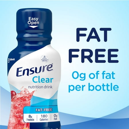 Ensure Clear Nutrition Drink, 0g fat, 8g of high-quality protein, Mixed Fruit, 10 fl oz