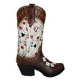thumbnail image 6 of Rustic Western Gambler Casino Poker Cards Dice Cowboy Boot Vase Planter Figurine, 6 of 10