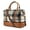 Coffee Plaid, variant on Weekender Bag Travel Duffle for Women Men Overnight Carry On Tote with Shoe Compartment and Luggage Sleeve- Zebra