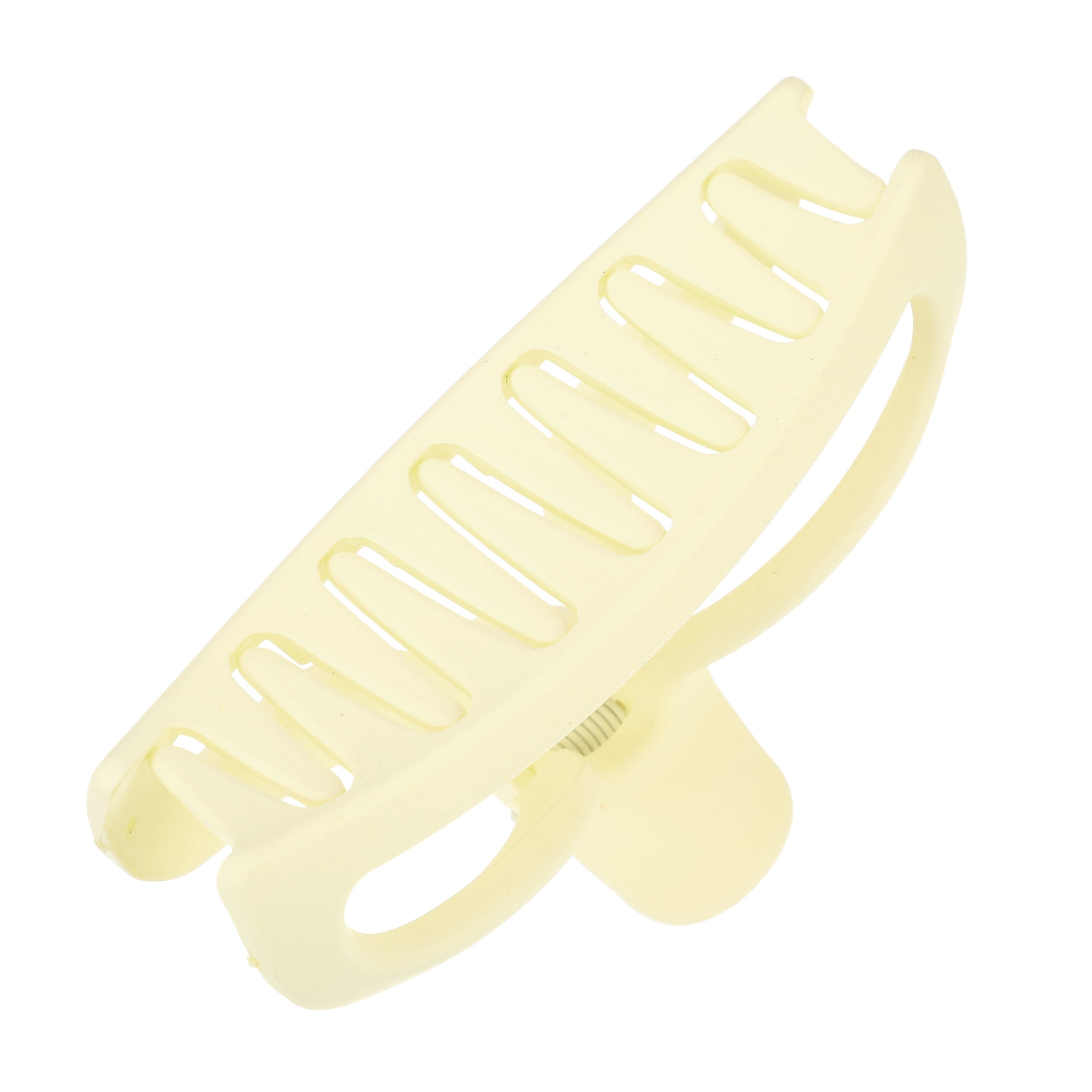 Unique Bargains Plastic Hair Claws Hair Clips Hair Barrettes Light Yellow