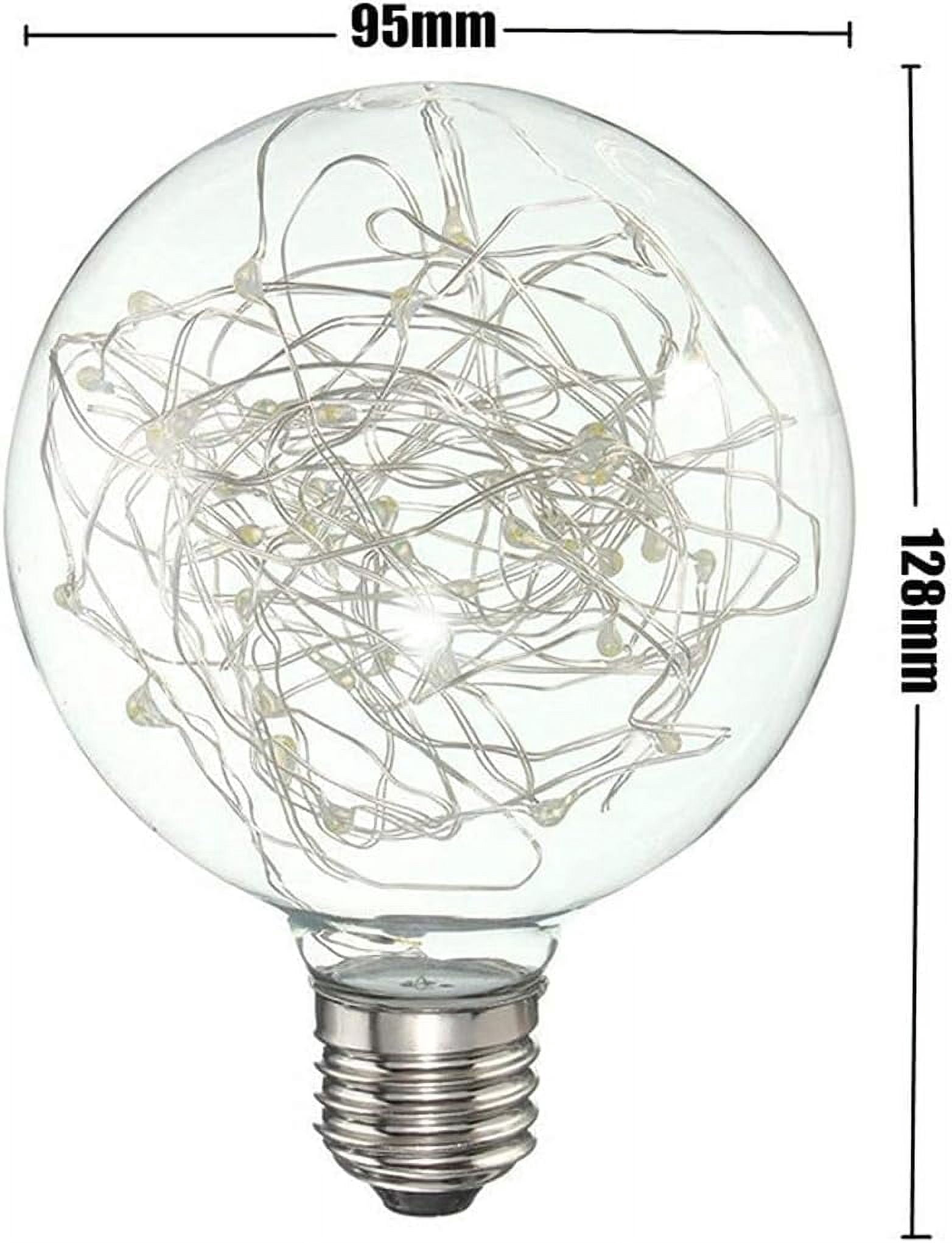 2 Pack Vintage Edison Bulb, G95 E27 220V 3W Fireworks Vintage Bulbs Incandescent Bulbs Edison Decorative Light Bulbs Copper Wire Firework Light Bulb