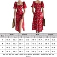 thumbnail image 2 of Vestidos Largos Casuales Vestido maxi ajustado con estampado floral Abertura lateral Traje de vacaciones para mujer (Rojo L) Ygjytge para Mujer Rojo T M, 2 of 8
