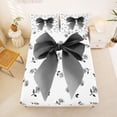 thumbnail image 5 of Erosebridal Girls Bowknot Queen Sheet Sets For Girls Gifts,Gray Floral Blossom Bed Set For Kids 4 Pieces, 5 of 6