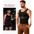 thumbnail image 3 of MANIFIQUE Mens Compression Shirt for Gynecomastia - Slimming Undershirts Body Shaper Vest Mesh Shapewear Workout Tops, 3 of 7