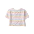 thumbnail image 2 of The Children's Place Girls Short Sleeve Rainbow Striped Tulip Top, Sizes XS-XXL, 2 of 3