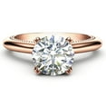 thumbnail image 2 of Victorian Moissanite Round Cut Rose Gold Engagement Ring, 2 of 4