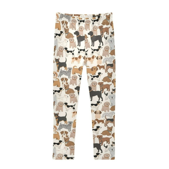 joogoo Girls' Leggings Dogs Cartoon Yoga Pants 6T