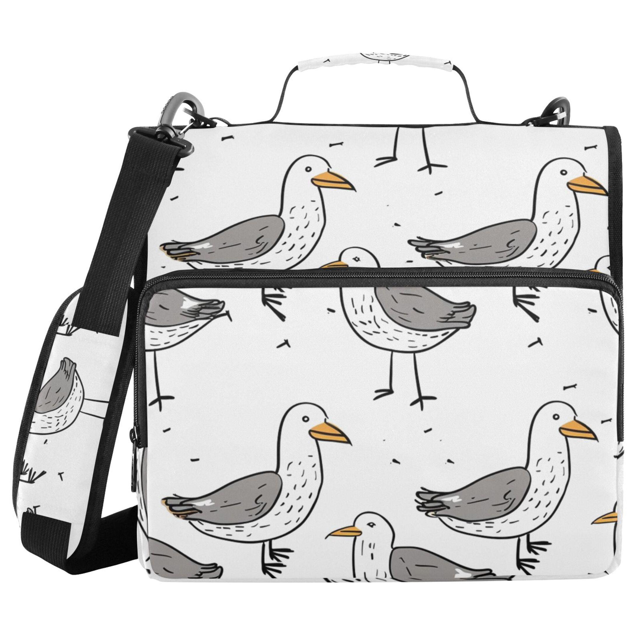 ALAZA Zipper Binder Abstract Bird 3 Ring Trapper Keeper File Folder Organizer Bag