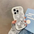 thumbnail image 4 of Korean Lovely White Heart Makeup Mirror Case For iPhone 14 15 Pro Max 13 11 12 14 Plus XS X XR Shockproof Soft Cover, 4 of 5