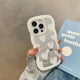 thumbnail image 4 of Korean Lovely White Heart Makeup Mirror Case For iPhone 14 15 Pro Max 13 11 12 14 Plus XS X XR Shockproof Soft Cover, 4 of 5