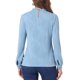 thumbnail image 3 of Blusa de Negocios con Volantes Inspire Chic para Mujer, Manga Larga, Cuello Mock, Casual, Oficina, Azul, XS, 3 of 6