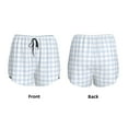 thumbnail image 5 of Xecao's Blue Checkboard for a double-layer running short for women, perfect for gym, tennis, and more, featuring a convenient pocket., 5 of 9