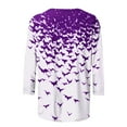 thumbnail image 4 of Cxenplz Halloween Long Sleeve Shirts for Women Crewneck Floral Pumpkin Bats Printed Halloween Shirts, 4 of 5