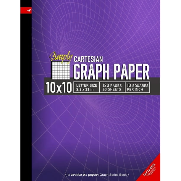 simply 10x10 graph paper cartesian style grid line ruled graph paper composition notebook walmart