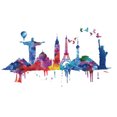 thumbnail image 2 of Dvkptbk Wall Sticker World Famous Attractions Wall Sticker Removable Wall Art Stickers Vinyl Decals Home Decor, 2 of 6