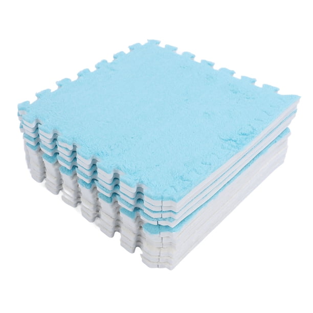 Alfombra De Piso De Espuma De Felpa, Antideslizante, Gruesa, Elegante, Cortable, 10 Piezas, Alfombra De Piso De Espuma De Felpa Para Dormitorio