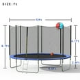 thumbnail image 4 of 12 FT Round Trampoline with Safety Enclosure Net, Basketball Hoop and Ladder, Spring Cover Padding and Easy Assembly Outdoor Recreational Trampoline Perfect for Family Outdoor Activities, Blue, 4 of 4