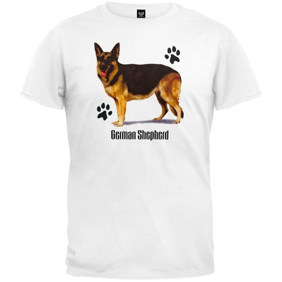 German Shepherd Profile White T-Shirt - Large
