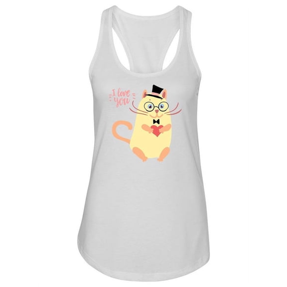 I Love You Cat Design Tank Women -Image by Shutterstock, Female XX-Large