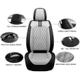 thumbnail image 3 of Front Seat Covers Fit for Toyota Crown 2023-2026, Premium Faux Leather Waterproof Breathable Anti‑Slip Seat Protectors, Black&Gray, 3 of 7