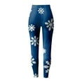 thumbnail image 6 of zaveiop Christmas Yoga Pants Christmas Leggings for Women Funny Santa Snowflake Print Costume Holiday Tights High Waist Workout Leggings (Blue, XXL), 6 of 7