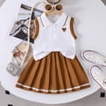 thumbnail image 5 of xfsWaSs Little Girls Clothes Toddler Outfit Sleeveless Polo Shirt Summer Tank Tops Pleated Skirt 2 Piece Set Preppy Style Kids Clothing Sets 4-5 Years, 5 of 7