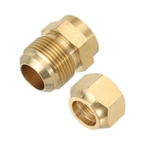 Uxcell 3/4" Flare Male Thread Brass Flare Tube Fitting, Welding Pipe Adapter Connector with Nut for Plumbing HVAC Air Conditioner