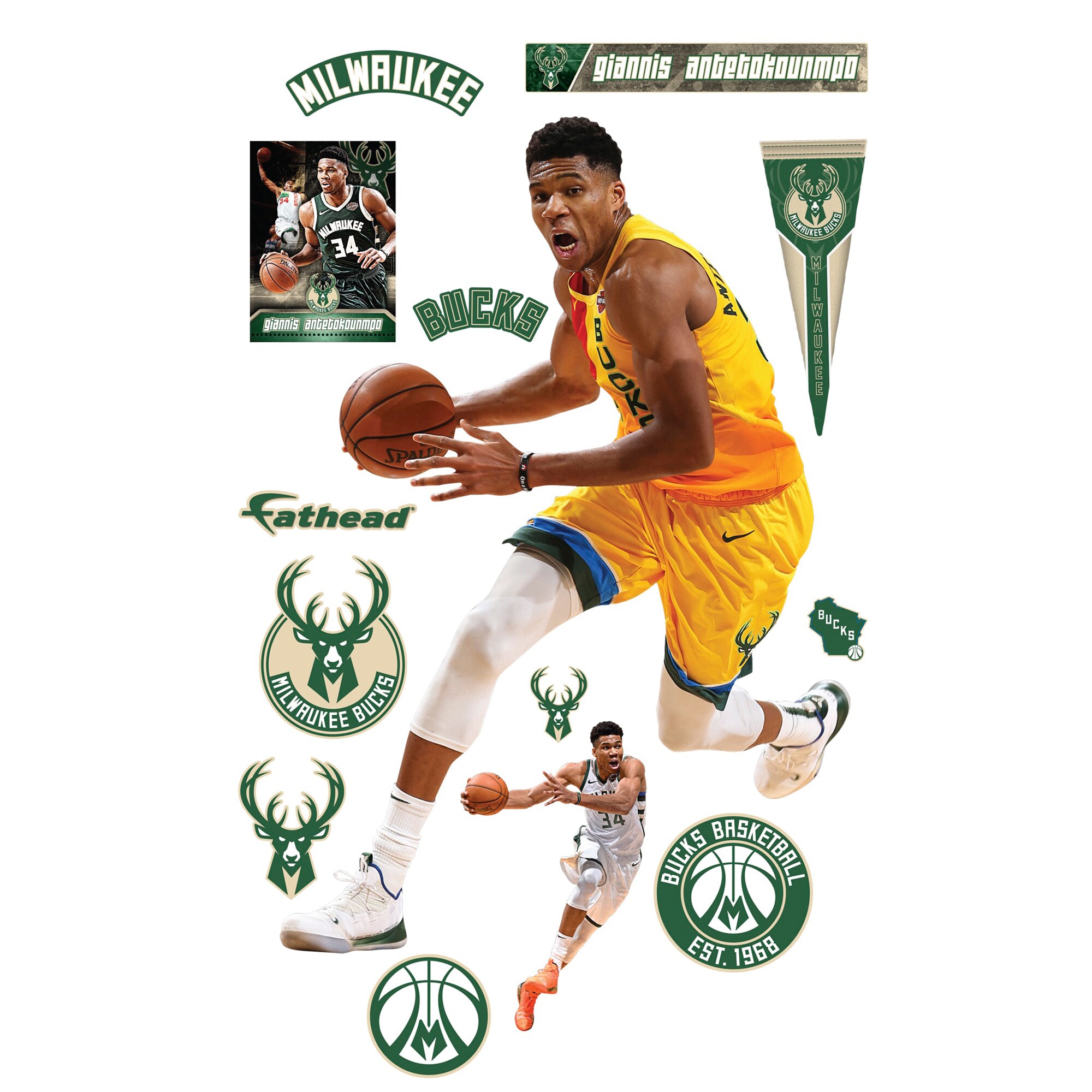 Giannis Antetokounmpo Milwaukee Bucks Fathead 14Pack LifeSize