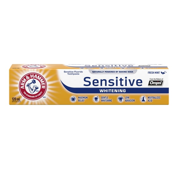 Arm & Hammer Sensitive Whitening Toothpaste, Fresh Mint, 120 ml