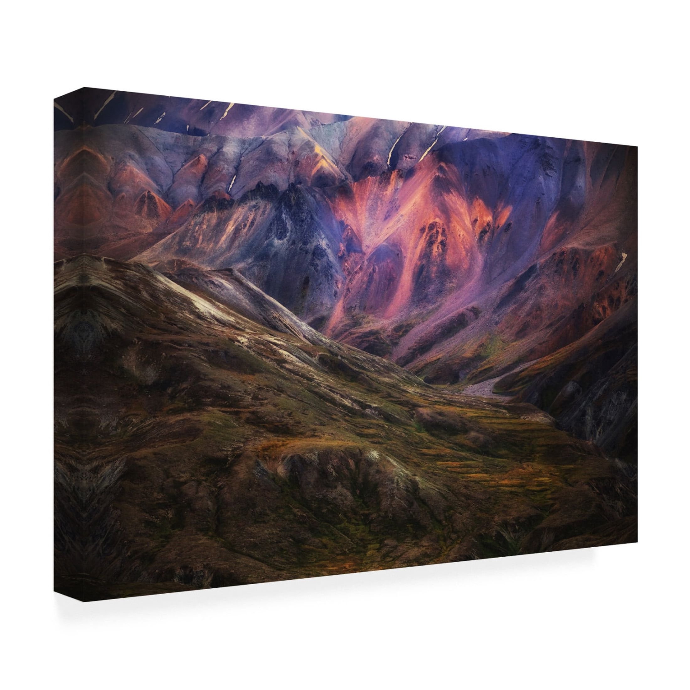 Canvas Wall Art - Atul Chopra 'Mountain Sunset' Wall Art for Living Room, Bedroom, or Office Décor by Trademark Fine Art - 19 x 12 Inches